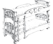 Деревянная двухярусовая кровать модель Братья