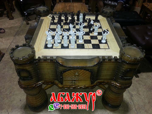 Шахматный стол замок резной фото цена руб (1)