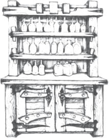 Деревянный кухонный шкаф из массива сосны модель Изабелла