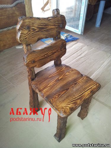 Стул "Черномор" из состаренного дерева (массив сосны), мебель под старину.Состаренная мебель, мебель из дерева, мебель из массива.