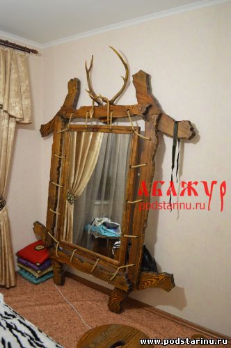 Зеркало под старину "Егерь" из состаренного дерева (массив сосны), мебель под старину.Состаренная мебель, мебель из дерева, мебель из массива.
